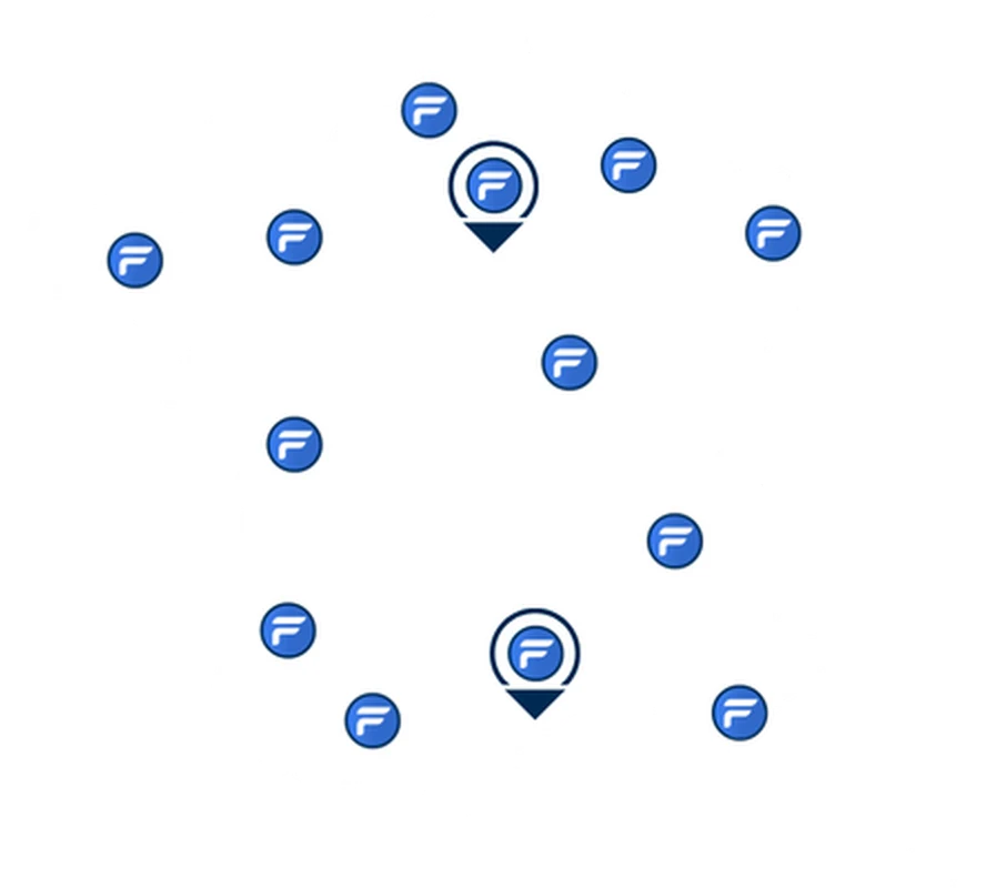 Carte de France des zones couvertes par le réseau de techniciens Fortek